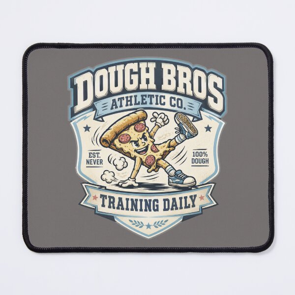 Item preview, Dough Bros Pizza Crest- training daily pizza illustration designed and sold by Bluebird Crafted Tee.