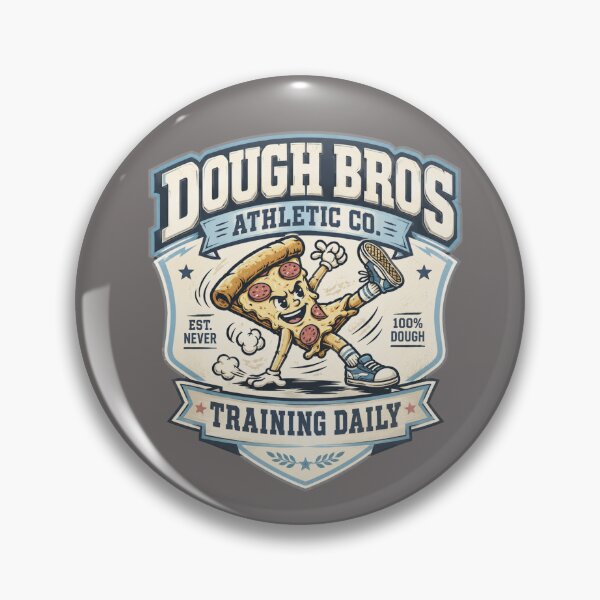 Item preview, Dough Bros Pizza Crest- training daily pizza illustration designed and sold by Bluebird Crafted Tee.