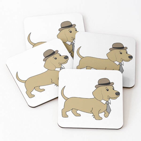 Item preview, Cute light Dachshund Illustration With a Hat and Tie designed and sold by asterloom.