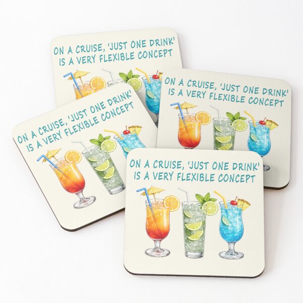 Item preview, On a Cruise 'Just One Drink' Is a Very Flexible Concept. Funny Cruise Vacation Design designed and sold by gauthier-studio.