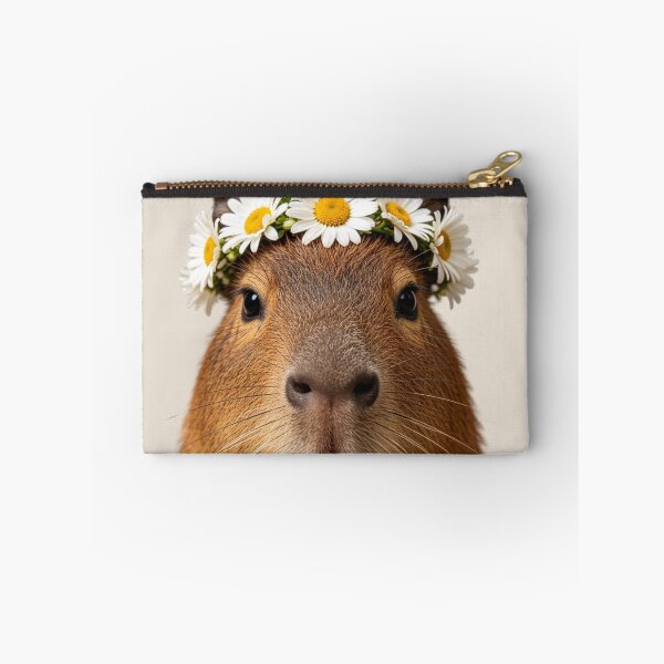 Item preview, Cute Capybara Daisy Flower Crown Portrait ⭐ Best designed and sold by BagFactoryUK.