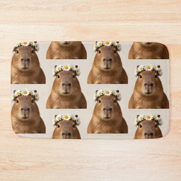Item preview, Cute Capybara Daisy Flower Crown Portrait ⭐ Best designed and sold by BagFactoryUK.