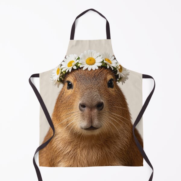 Item preview, Cute Capybara Daisy Flower Crown Portrait ⭐ Best designed and sold by BagFactoryUK.