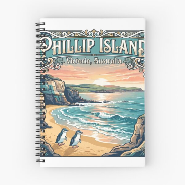 Item preview, Phillip Island Victoria Australia Vintage Travel Poster | Coastal Penguin Art designed and sold by Mathias Yakubu Design.