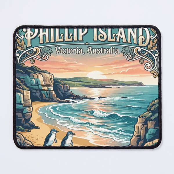Item preview, Phillip Island Victoria Australia Vintage Travel Poster | Coastal Penguin Art designed and sold by Mathias Yakubu Design.