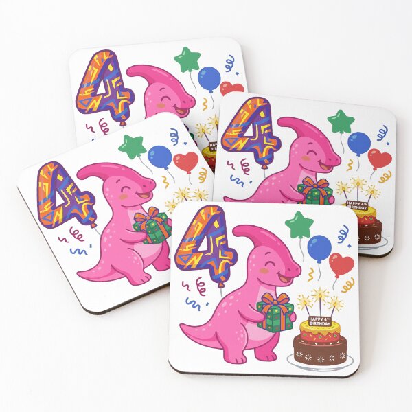 Item preview, 4th Parasaurus birthday gift kids dino party designed and sold by Tronstell.