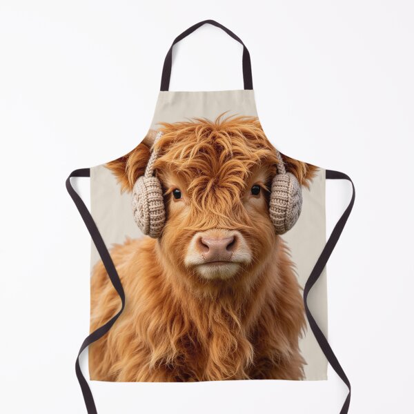 Item preview, Cute Highland Cow Wearing Cozy Earmuffs designed and sold by BagFactoryUK.
