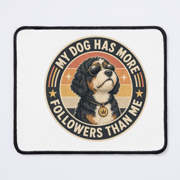 Item preview, bernedoodle club - bernedoodle mom - bernedoodle dad - retro dog shirt - vintage varsity dog designed and sold by JansenGS.