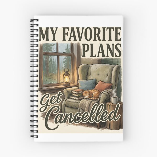 Item preview, Funny Introvert Shirt, My Favorite Plans Get Cancelled, Cozy Cat Reading Design, Homebody Quote, Book Lover Gift designed and sold by softmind studio.