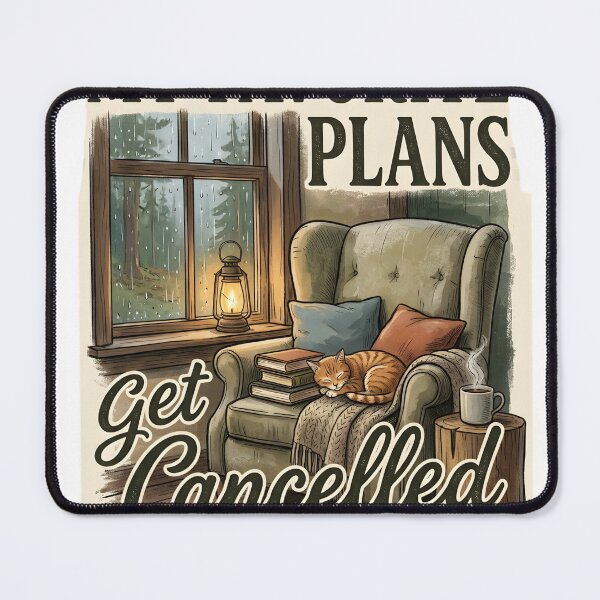 Item preview, Funny Introvert Shirt, My Favorite Plans Get Cancelled, Cozy Cat Reading Design, Homebody Quote, Book Lover Gift designed and sold by softmind studio.
