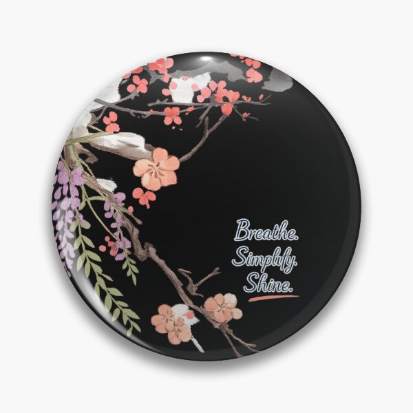 Item preview, Watercolor Floral Mindfulness Art – Breathe Simplify Shine Quote designed and sold by EdgeSphere.