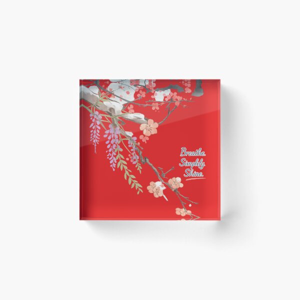 Item preview, Watercolor Floral Mindfulness Art – Breathe Simplify Shine Quote designed and sold by EdgeSphere.