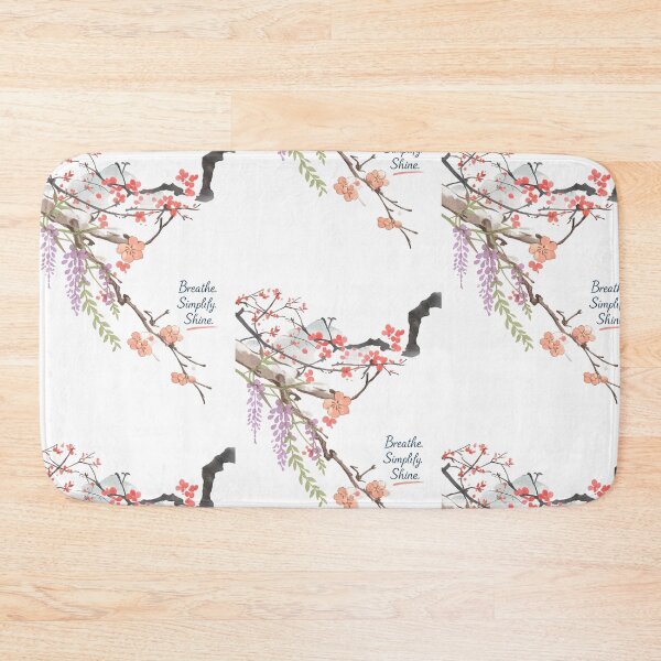 Item preview, Watercolor Floral Mindfulness Art – Breathe Simplify Shine Quote designed and sold by EdgeSphere.