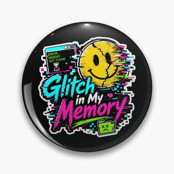 Item preview, Glitch in My Memory – Retro Cyberpunk Glitch Smile Sticker designed and sold by Sketchlegacy.