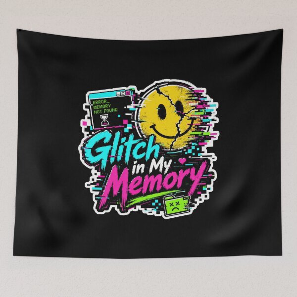 Item preview, Glitch in My Memory – Retro Cyberpunk Glitch Smile Sticker designed and sold by Sketchlegacy.