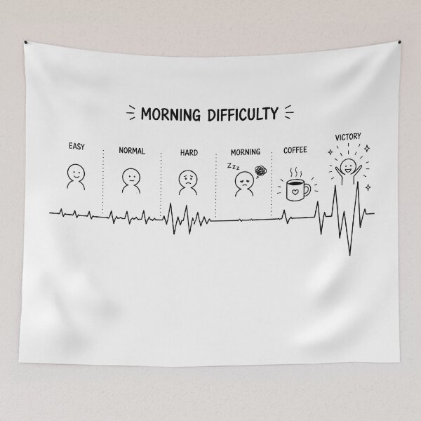 Item preview, ❤️ HEARTBEAT COLLECITON ❤️ - COFFEE ☕ - Morning Difficulty designed and sold by WheelieGdArt.