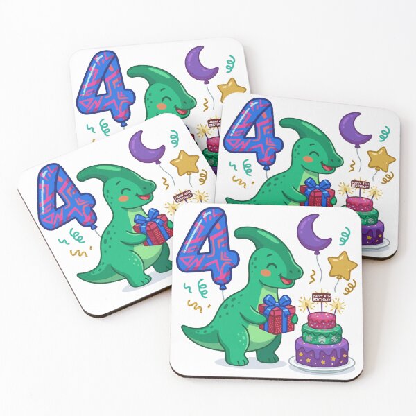 Item preview, 4th Parasaurus birthday gift kids dino party designed and sold by Tronstell.