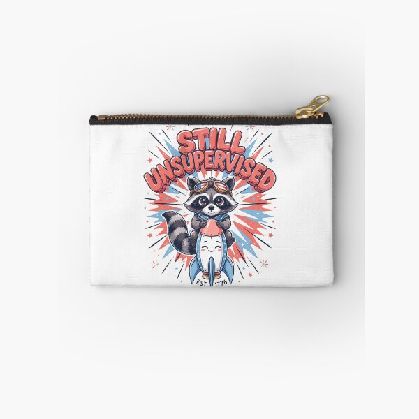 Item preview, Still Unsupervised Cute Kawaii Raccoon Rocket Patriotic Tee v7 designed and sold by DarylWelsh2024.