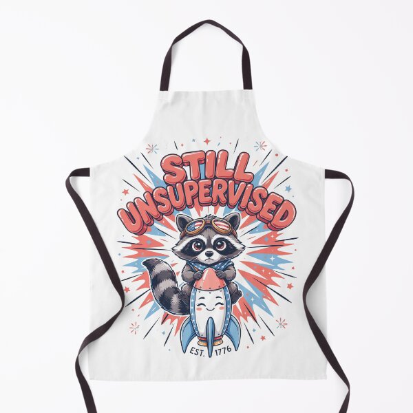 Item preview, Still Unsupervised Cute Kawaii Raccoon Rocket Patriotic Tee v7 designed and sold by DarylWelsh2024.