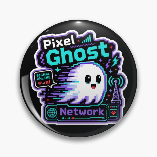 Item preview, Pixel Ghost Network – Retro Gaming Cyber Sticker  designed and sold by Sketchlegacy.