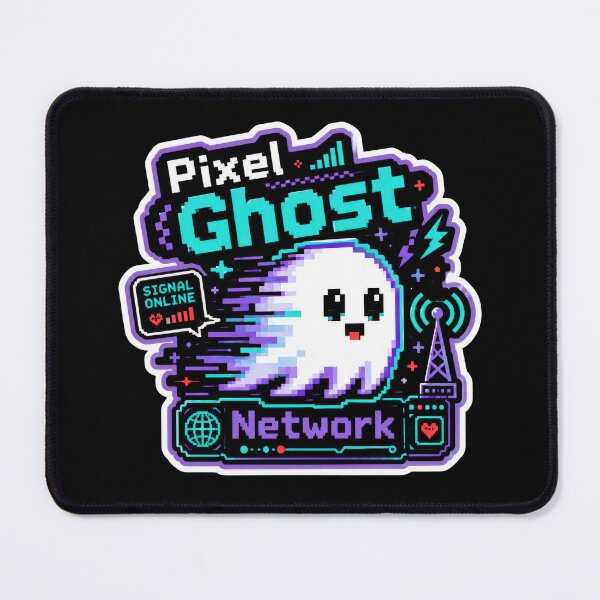 Item preview, Pixel Ghost Network – Retro Gaming Cyber Sticker designed and sold by Sketchlegacy.