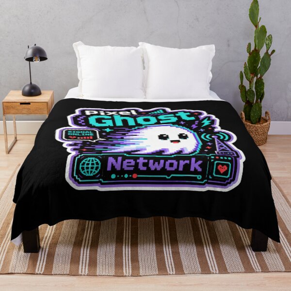 Item preview, Pixel Ghost Network – Retro Gaming Cyber Sticker designed and sold by Sketchlegacy.