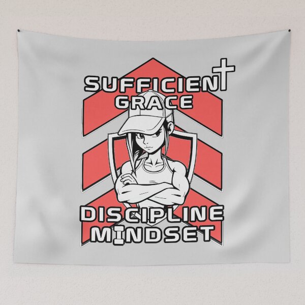 Item preview, Sufficient Grace Discipline Mindset - Christian Gym designed and sold by Bezuiden.