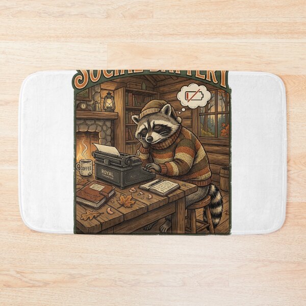 Item preview, Funny Introvert Shirt, Social Battery Sold Separately, Raccoon Vintage Illustration, Socially Awkward Gift designed and sold by softmind studio.