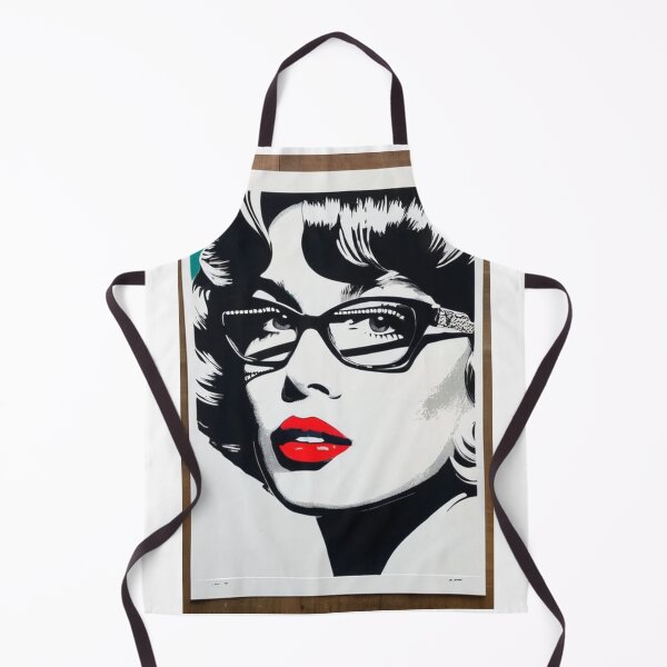 Item preview, Art - 1960s Pop Art Style Portrait, Striking Contrast and Vibrant Red Lips designed and sold by Beat-It.