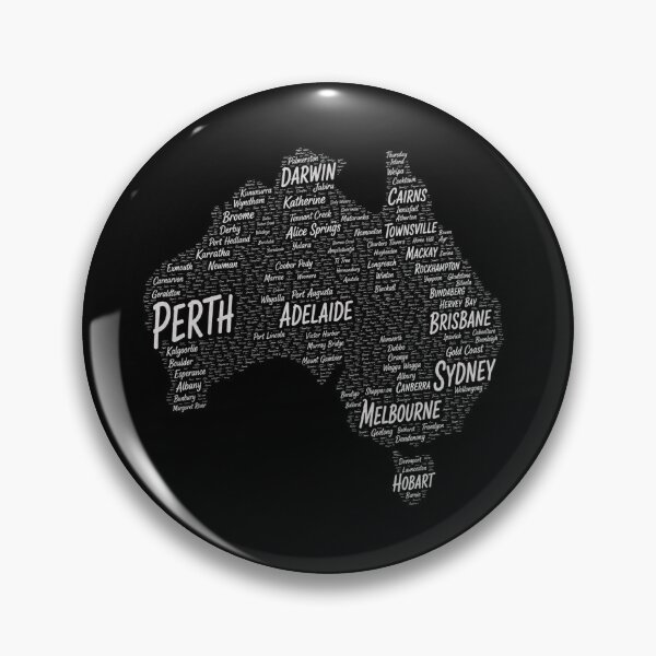 Artikelvorschau, Australia Typography Map | Australian Cities Word Art entworfen und verkauft von layalistoresa.