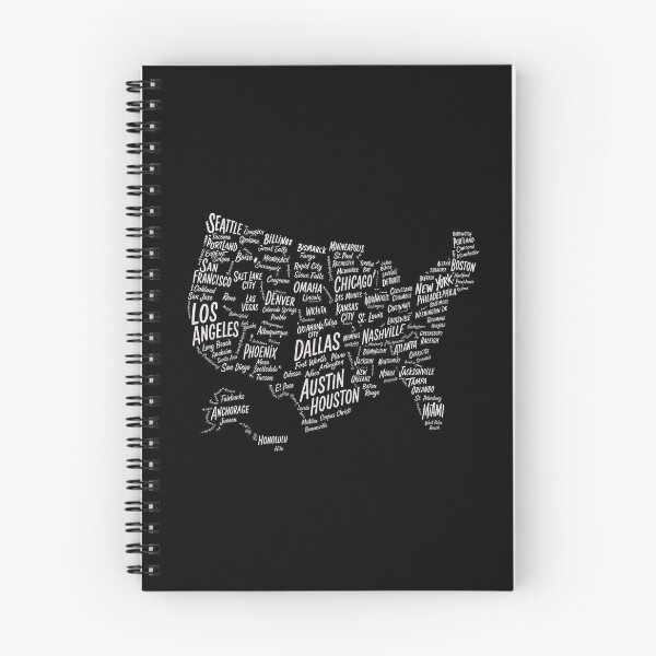 Item preview, USA Cities Typography Map designed and sold by layalistoresa.