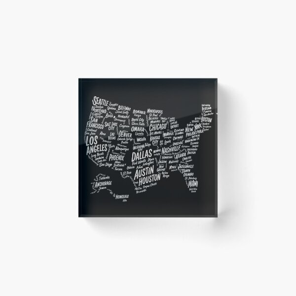 Item preview, USA Cities Typography Map designed and sold by layalistoresa.