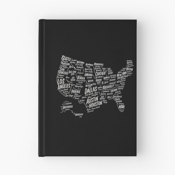 Item preview, USA Cities Typography Map designed and sold by layalistoresa.