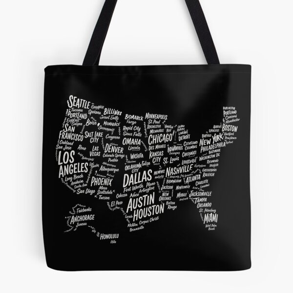 Item preview, USA Cities Typography Map designed and sold by layalistoresa.