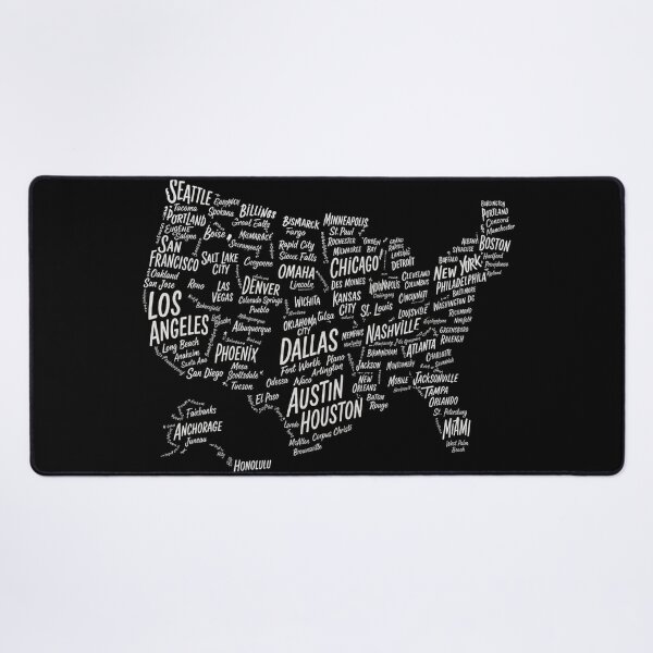 Item preview, USA Cities Typography Map designed and sold by layalistoresa.