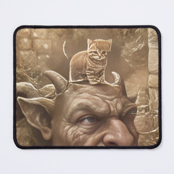 Item preview, Tiny Kitten on a Giant Stone Gargoyle Miniature Illustration designed and sold by DuckOddity.