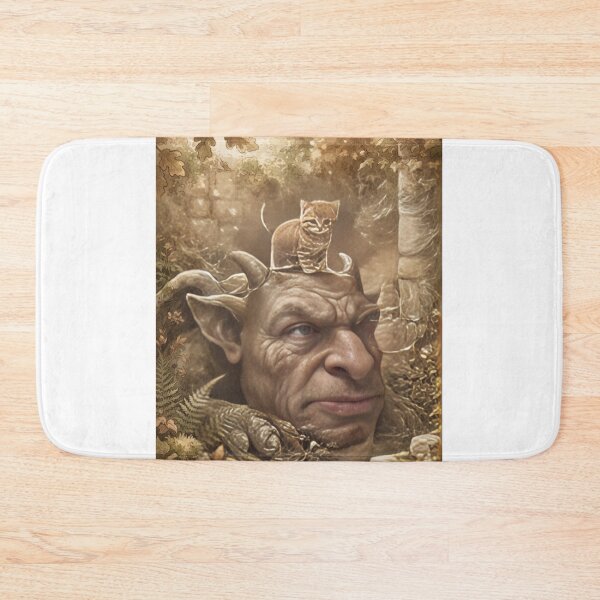 Item preview, Tiny Kitten on a Giant Stone Gargoyle Miniature Illustration designed and sold by DuckOddity.