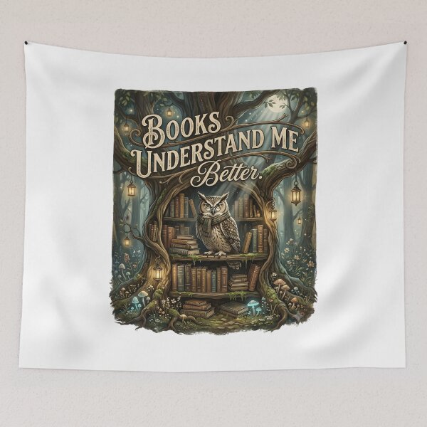 Item preview, Book Lover Shirt, Books Understand Me Better, Funny Introvert Reading Quote, Owl Library Illustration Gift designed and sold by softmind studio.