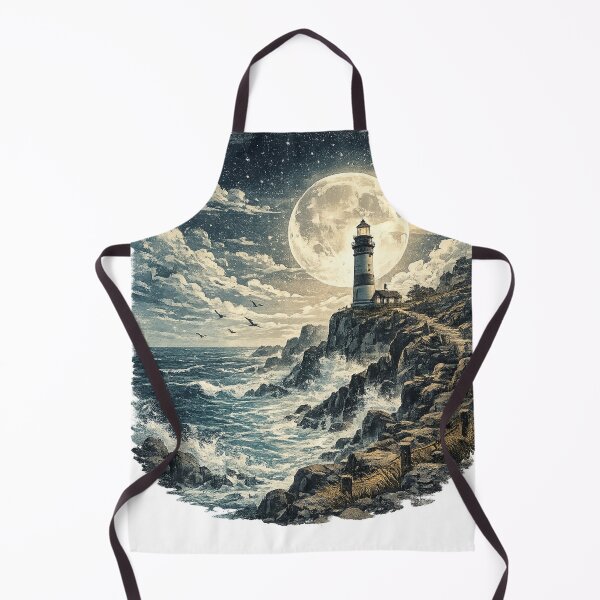 Item preview, Moonlit Lighthouse: Full Moon Starry Night Coastal Beacon Romantic designed and sold by irfanshikh.