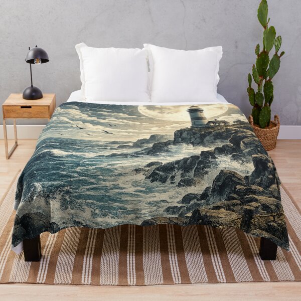 Item preview, Moonlit Lighthouse: Full Moon Starry Night Coastal Beacon Romantic designed and sold by irfanshikh.