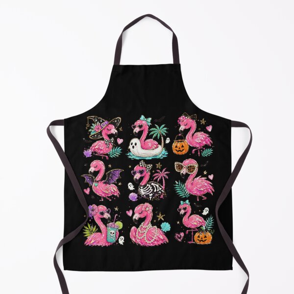 Item preview, Cute Halloween Flamingo Pattern with Witch Hat Pumpkin and Skeleton Costumes designed and sold by Serene woods.