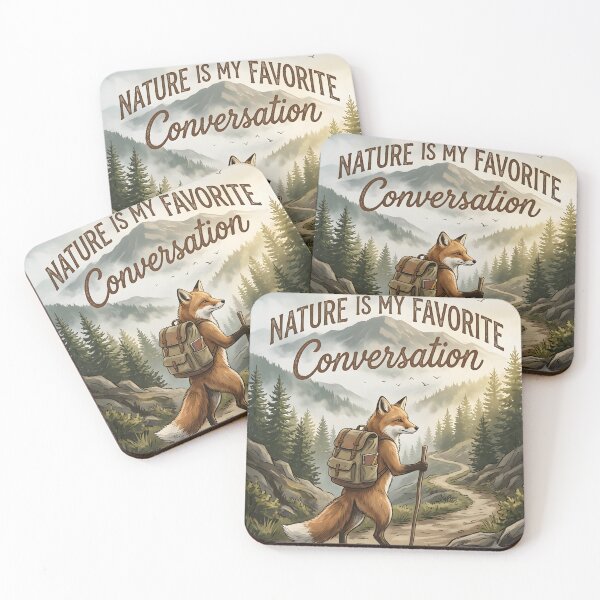 Item preview, Nature Lover Shirt, Nature Is My Favorite Conversation, Introvert Hiking Fox Design, Mountain Adventure Gift designed and sold by softmind studio.