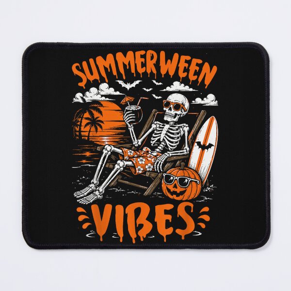 Item preview, Summerween Vibes Skeleton Relaxing on Beach Chair with Surfboard Pumpkin designed and sold by Serene woods.