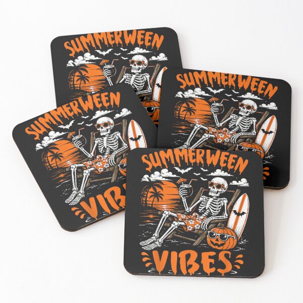 Item preview, Summerween Vibes Skeleton Relaxing on Beach Chair with Surfboard Pumpkin designed and sold by Serene woods.