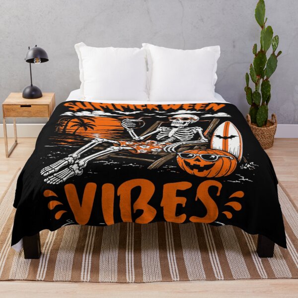 Item preview, Summerween Vibes Skeleton Relaxing on Beach Chair with Surfboard Pumpkin designed and sold by Serene woods.