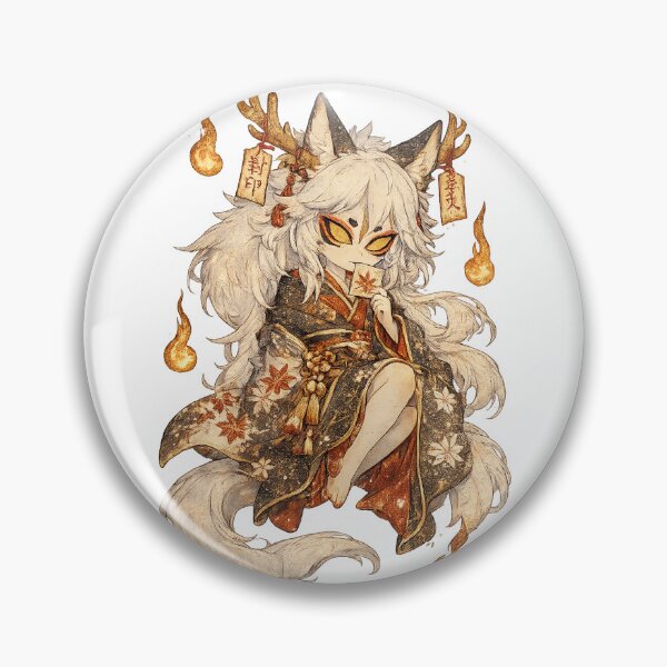 Item preview, Ghost Flame Kitsune Spirit Anime Art designed and sold by SprinkleShades.
