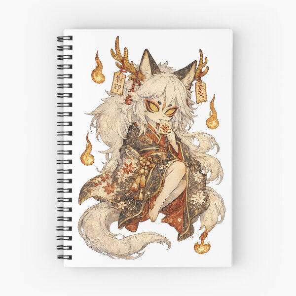Item preview, Ghost Flame Kitsune Spirit Anime Art designed and sold by SprinkleShades.