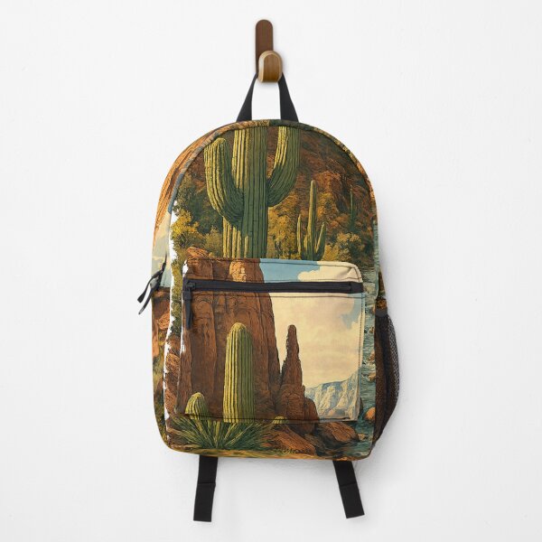 Item preview, Desert Canyon Stream: Saguaro Cactus Southwest Landscape Golden Hour designed and sold by irfanshikh.