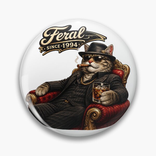 Item preview, Mafia Cat Feral Since 1994 Funny  | Cool Vintage Cat Lover T-Shirt designed and sold by HectorStore11.