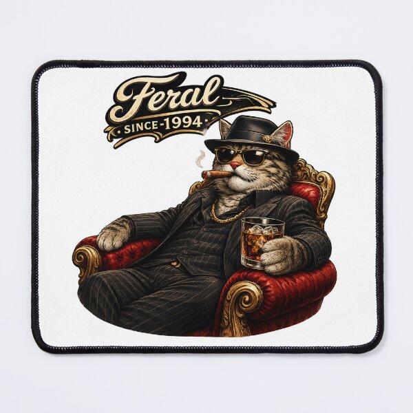 Item preview, Mafia Cat Feral Since 1994 Funny  | Cool Vintage Cat Lover T-Shirt designed and sold by HectorStore11.